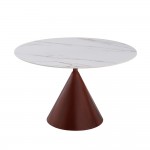 NOISETTE ΤΡΑΠΕΖΙ ΛΕΥΚΟ ΜΕ ΟΨΗ ΜΑΡΜΑΡΟΥ 120x120x76cm c542116