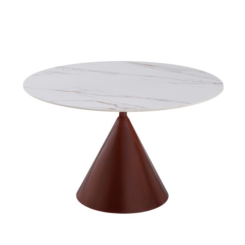 NOISETTE ΤΡΑΠΕΖΙ ΛΕΥΚΟ ΜΕ ΟΨΗ ΜΑΡΜΑΡΟΥ 120x120x76cm c542116