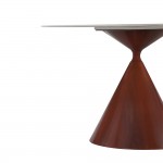 NOISETTE ΤΡΑΠΕΖΙ ΛΕΥΚΟ ΜΕ ΟΨΗ ΜΑΡΜΑΡΟΥ 120x120x76cm c542116