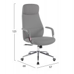 ΚΑΡΕΚΛΑ ΓΡΑΦΕΙΟΥ SONTY HM18354 10 ΑΝΟΙΧΤΟ ΓΚΡΙ PU ΔΕΡΜΑ--ΒΑΣΗ ΧΡΩΜΙΟΥ 67x68x125Υεκ c542134