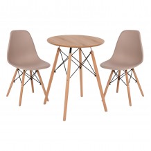 ΣΕΤ ΤΡΑΠΕΖΑΡΙΑΣ 3ΤΜΧ TWIST HM21370 ΣΤΡΟΓΓΥΛΟ ΤΡΑΠΕΖΙ Φ60 2 ΚΑΡΕΚΛΕΣ ΣΕ ΚΑΠΟΥΤΣΙΝΟ c542136