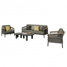 ΣΕΤ ΣΑΛΟΝΙ 5ΤΜΧ STREAM HM6426 01 ΑΝΘΡΑΚΙ ΑΛΟΥΜΙΝΙΟ-STRAP ΣΧΟΙΝΙ-OLEFIN c542137