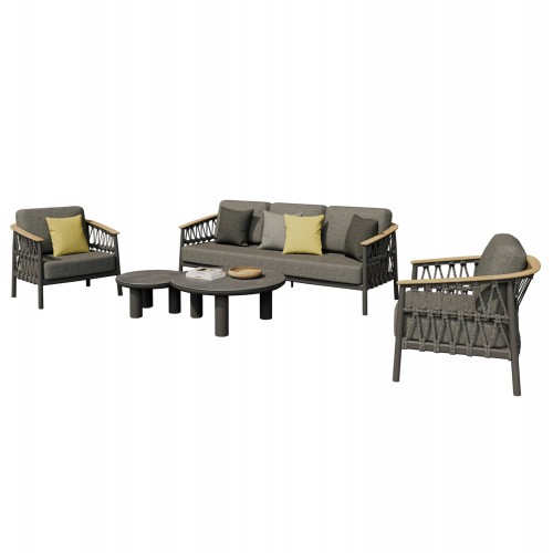 ΣΕΤ ΣΑΛΟΝΙ 5ΤΜΧ STREAM HM6426 01 ΑΝΘΡΑΚΙ ΑΛΟΥΜΙΝΙΟ-STRAP ΣΧΟΙΝΙ-OLEFIN c542137