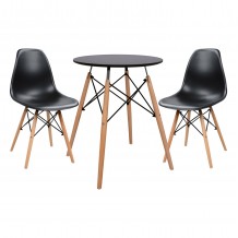 ΣΕΤ ΤΡΑΠΕΖΑΡΙΑΣ 3ΤΜΧ TWIST HM21371 ΣΤΡΟΓΓΥΛΟ ΤΡΑΠΕΖΙ Φ60 2 ΚΑΡΕΚΛΕΣ ΣΕ ΜΑΥΡΟ c542139