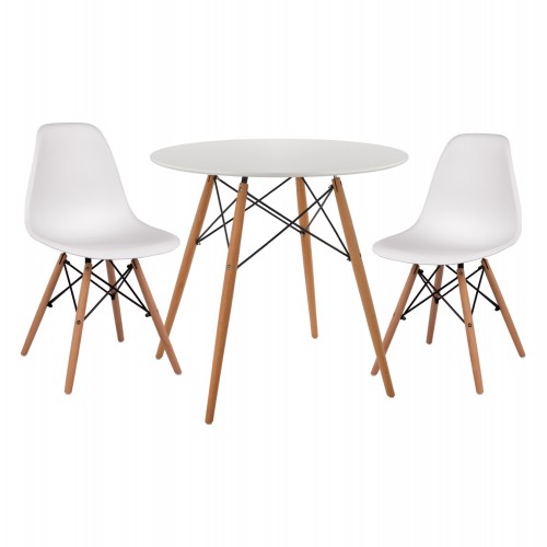 ΣΕΤ ΤΡΑΠΕΖΑΡΙΑΣ 3ΤΜΧ TWIST HM21372 ΣΤΡΟΓΓΥΛΟ ΤΡΑΠΕΖΙ Φ80 2 ΚΑΡΕΚΛΕΣ ΣΕ ΛΕΥΚΟ c542140