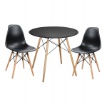 ΣΕΤ ΤΡΑΠΕΖΑΡΙΑΣ 3ΤΜΧ TWIST HM21373 ΣΤΡΟΓΓΥΛΟ ΤΡΑΠΕΖΙ Φ80 2 ΚΑΡΕΚΛΕΣ ΣΕ ΜΑΥΡΟ c542141