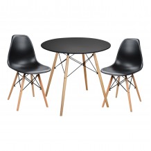 ΣΕΤ ΤΡΑΠΕΖΑΡΙΑΣ 3ΤΜΧ TWIST HM21373 ΣΤΡΟΓΓΥΛΟ ΤΡΑΠΕΖΙ Φ80 2 ΚΑΡΕΚΛΕΣ ΣΕ ΜΑΥΡΟ c542141