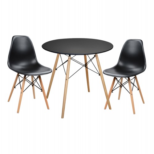 ΣΕΤ ΤΡΑΠΕΖΑΡΙΑΣ 3ΤΜΧ TWIST HM21373 ΣΤΡΟΓΓΥΛΟ ΤΡΑΠΕΖΙ Φ80 2 ΚΑΡΕΚΛΕΣ ΣΕ ΜΑΥΡΟ c542141