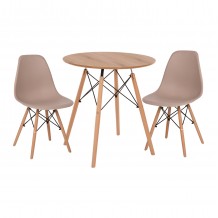 ΣΕΤ ΤΡΑΠΕΖΑΡΙΑΣ 3ΤΜΧ TWIST HM21374 ΣΤΡΟΓΓΥΛΟ ΤΡΑΠΕΖΙ Φ80 2 ΚΑΡΕΚΛΕΣ ΣΕ ΚΑΠΟΥΤΣΙΝΟ c542142