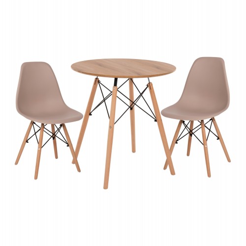 ΣΕΤ ΤΡΑΠΕΖΑΡΙΑΣ 3ΤΜΧ TWIST HM21374 ΣΤΡΟΓΓΥΛΟ ΤΡΑΠΕΖΙ Φ80 2 ΚΑΡΕΚΛΕΣ ΣΕ ΚΑΠΟΥΤΣΙΝΟ c542142