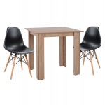 ΣΕΤ ΤΡΑΠΕΖΑΡΙΑΣ 3ΤΜΧ KELVIN HM21376 ΤΕΤΡΑΓΩΝΟ ΤΡΑΠΕΖΙ SONAMA OAK--2 ΚΑΡΕΚΛΕΣ ΜΑΥΡΕΣ c542143