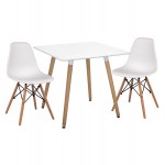 ΣΕΤ ΤΡΑΠΕΖΑΡΙΑΣ 3ΤΜΧ TWIST HM21377 ΤΕΤΡΑΓΩΝΟ ΤΡΑΠΕΖΙ ΛΕΥΚΟ--2 ΚΑΡΕΚΛΕΣ ΛΕΥΚΕΣ c542146