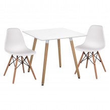 ΣΕΤ ΤΡΑΠΕΖΑΡΙΑΣ 3ΤΜΧ TWIST HM21377 ΤΕΤΡΑΓΩΝΟ ΤΡΑΠΕΖΙ ΛΕΥΚΟ--2 ΚΑΡΕΚΛΕΣ ΛΕΥΚΕΣ c542146