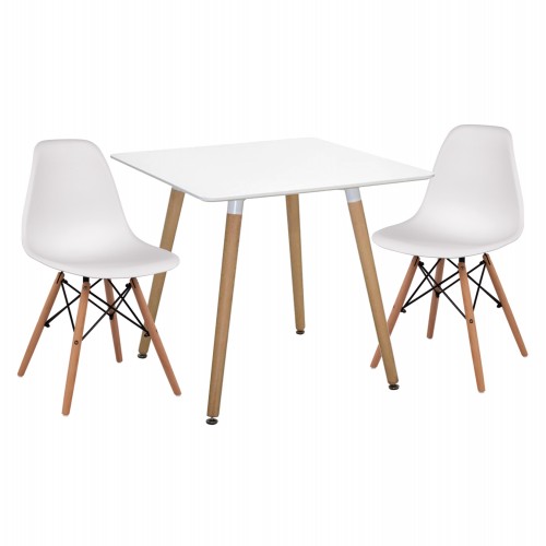 ΣΕΤ ΤΡΑΠΕΖΑΡΙΑΣ 3ΤΜΧ TWIST HM21377 ΤΕΤΡΑΓΩΝΟ ΤΡΑΠΕΖΙ ΛΕΥΚΟ--2 ΚΑΡΕΚΛΕΣ ΛΕΥΚΕΣ c542146