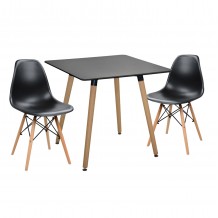 ΣΕΤ ΤΡΑΠΕΖΑΡΙΑΣ 3ΤΜΧ TWIST HM21378 ΤΕΤΡΑΓΩΝΟ ΤΡΑΠΕΖΙ 2 ΚΑΡΕΚΛΕΣ ΣΕ ΜΑΥΡΟ c542147