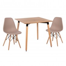 ΣΕΤ ΤΡΑΠΕΖΑΡΙΑΣ 3ΤΜΧ TWIST HM21379 ΤΕΤΡΑΓΩΝΟ ΤΡΑΠΕΖΙ--2 ΚΑΡΕΚΛΕΣ ΣΕ ΚΑΠΟΥΤΣΙΝΟ c542148