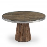 RICHMONT ΤΡΑΠΕΖΙ ΡΟΤΟΝΤΑ ΚΑΡΥΔΙ ΑΣΗΜΙ 127x127x76cm c542157