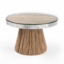 RICHMONT COFFEE TABLE ΚΑΡΥΔΙ ΑΣΗΜΙ 70x70x42cm c542158