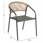 ΠΟΛΥΘΡΟΝΑ HOMAN HM6430 01 ΓΚΡΙ ΜΕΤΑΛΛΟ TEXTILENE--ΜΠΕΖ P E RATTAN 53 5x62x75Υεκ c542224