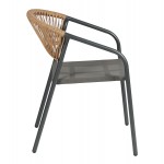 ΠΟΛΥΘΡΟΝΑ HOMAN HM6430 01 ΓΚΡΙ ΜΕΤΑΛΛΟ TEXTILENE--ΜΠΕΖ P E RATTAN 53 5x62x75Υεκ c542224