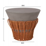 ΤΡΑΠΕΖΙ ΒΟΗΘΗΤΙΚΟ PERRAL HM18164 03S FIBER CEMENT ΓΚΡΙ-ΦΥΣΙΚΟ RATTAN--Φ42x36Υεκ c542226