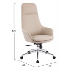 ΚΑΡΕΚΛΑ ΓΡΑΦΕΙΟΥ BEKKER HM18359 02 ΜΠΕΖ PU ΔΕΡΜΑ--ΒΑΣΗ ΧΡΩΜΙΟΥ 67x67x126Υεκ c542230