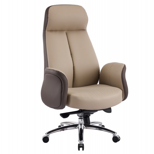 ΚΑΡΕΚΛΑ ΓΡΑΦΕΙΟΥ DRAMON HM18356 02 ΜΠΕΖ-ΚΑΦΕ PU ΔΕΡΜΑ--ΒΑΣΗ ΧΡΩΜΙΟΥ 66x70x132 5Υεκ c542232