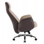 ΚΑΡΕΚΛΑ ΓΡΑΦΕΙΟΥ DRAMON HM18356 02 ΜΠΕΖ-ΚΑΦΕ PU ΔΕΡΜΑ--ΒΑΣΗ ΧΡΩΜΙΟΥ 66x70x132 5Υεκ c542232