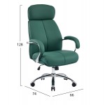 ΚΑΡΕΚΛΑ ΓΡΑΦΕΙΟΥ TOREN HM18357 07 ΠΡΑΣΙΝΟ PU ΔΕΡΜΑ--ΒΑΣΗ ΧΡΩΜΙΟΥ 66x74x128Υεκ c542233