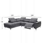 ΚΑΝΑΠΕΣ ΑΡΙΣΤΕΡΗ ΓΩΝΙΑ-ΑΝΑΚΛΙΣΗ ΑΠΟΘ ΧΩΡΟΣ-RESTRO HM3339 01L ΓΚΡΙ ΥΦΑΣΜΑ 284x224x76Υεκ c542287