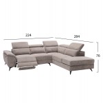 ΚΑΝΑΠΕΣ ΔΕΞΙΑ ΓΩΝΙΑ-ΑΝΑΚΛΙΣΗ ΑΠΟΘ ΧΩΡΟΣ-RESTRO HM3339 02R ΜΠΕΖ ΥΦΑΣΜΑ 284x224x76Υ c542288