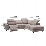 ΚΑΝΑΠΕΣ ΑΡΙΣΤΕΡΗ ΓΩΝΙΑ-ΑΝΑΚΛΙΣΗ ΑΠΟΘ ΧΩΡΟΣ-RESTRO HM3339 02L ΜΠΕΖ ΥΦΑΣΜΑ 284x224x76Υεκ c542289