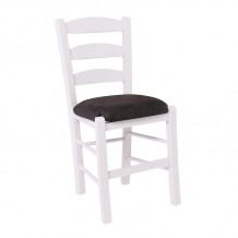 ΣΚΥΡΟΣ Καρέκλα Οξιά Βαφή Εμποτισμού Λάκα Άσπρο Κάθισμα Suede Ανθρακί c542339