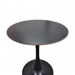 Τραπέζι Balou I pakoworld sintered stone-mdf σε μαύρο μαρμάρου Φ70x74εκ c542347