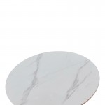 Τραπέζι Balou I pakoworld sintered stone-mdf σε λευκό μαρμάρου Φ70x74εκ c542348