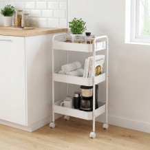 Τρόλλεϊ-ραφιέρα Nedea pakoworld μέταλλο λευκό 41x30x77εκ c542350