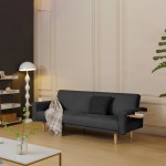 Καναπες-κρεβάτι Flexo pakoworld υφασμα ανθρακί 220x84 5x82εκ c542433