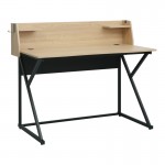 Γραφείο εργασίας Spaco pakoworld σε φυσική απόχρωση - μαύρα μεταλλικα πόδια 123x61 5x100 5εκ c542435