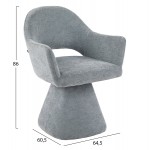 ΠΟΛΥΘΡΟΝΑ ΤΡΑΠΕΖΑΡΙΑΣ ΠΕΡΙΣΤΡΕΦΟΜΕΝΗ SIMA HM18360 01 ΓΚΡΙ ΥΦΑΣΜΑ 64x61x84 5Υεκ SET 2τμχ c542457