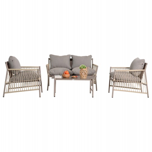 ΣΕΤ ΣΑΛΟΝΙ ΕΞ ΧΩΡΟΥ 4 ΘΕΣΕΩΝ DEANDRA HM6507 02 ΣΑΜΠΑΝΙ ΜΕΤΑΛΛΟ--ΓΚΡΙ ΜΑΞΙΛΑΡΙΑ c542459