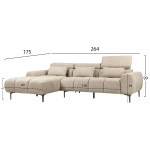 ΚΑΝΑΠΕΣ ΑΡΙΣΤΕΡΗ ΓΩΝΙΑ DIVYA HM3267 11L ΜΠΕΖ ΥΦΑΣΜΑ 264x175x99Υεκ c542472