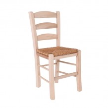 ΣΚΥΡΟΣ Καρέκλα Άβαφη Οξιά με Ψάθα Αβίδωτη c542492