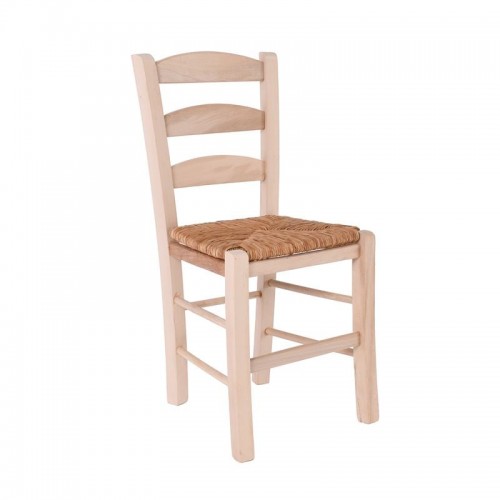 ΣΚΥΡΟΣ Καρέκλα Άβαφη Οξιά με Ψάθα Αβίδωτη c542492