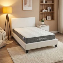 Κρεβάτι με στρώμα Nevil-Dreamer pakoworld pu λευκό 100x200εκ c542512