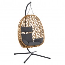 ΚΡΕΜΑΣΤΗ ΦΩΛΙΑ NESTA HM6468 05 ΜΑΥΡΟ ΜΕΤΑΛΛΟ--ΚΑΦΕ P E RATTAN 100x100x190Υεκ c542517