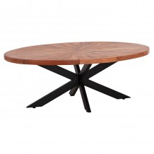 ΤΡΑΠΕΖΙ ΣΑΛΟΝΙΟΥ ΟΒΑΛ MONTANA SUPERIOR HM9906 ΞΥΛΟ ΑΚΑΚΙΑΣ-ΜΕΤΑΛΛΟ 120x61x45Υεκ c542518