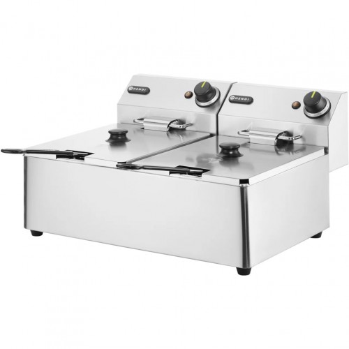 Φριτέζα Διπλή 2 x 6lt Λάδι 2 x 3300W 55x43xΥ30 5cm KITCHEN LINE HENDI c542531