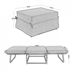 LOGAN σκαμπώ κρεβάτι ύφασμα εκρού 72x65x42cm c54255