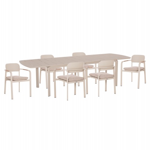 ΣΕΤ ΤΡΑΠΕΖΑΡΙΑΣ ΕΞ ΧΩΡΟΥ 6 ΘΕΣΕΩΝ ELARA HM10726 05 ΜΠΕΖ ΑΛΟΥΜΙΝΙΟ-ΕΠΕΚΤΕΙΝΟΜΕΝΟ ΤΡΑΠΕΖΙ c542634