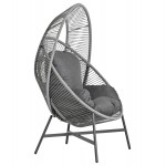 ΠΟΛΥΘΡΟΝΑ-ΦΩΛΙΑ RULER HM6506 01 ΓΚΡΙ ΜΕΤΑΛΛΟ-P E RATTAN-ΜΑΞΙΛΑΡΙΑ 90x85x149Υεκ c542637